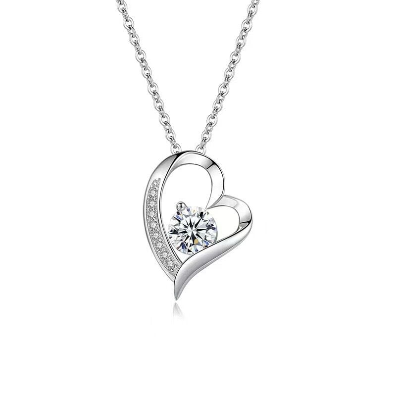 Jeulia Classic Heart Necklace Sterling Silver