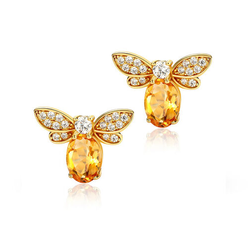 Jeulia Cute Bee Design Sterling Silver Earrings