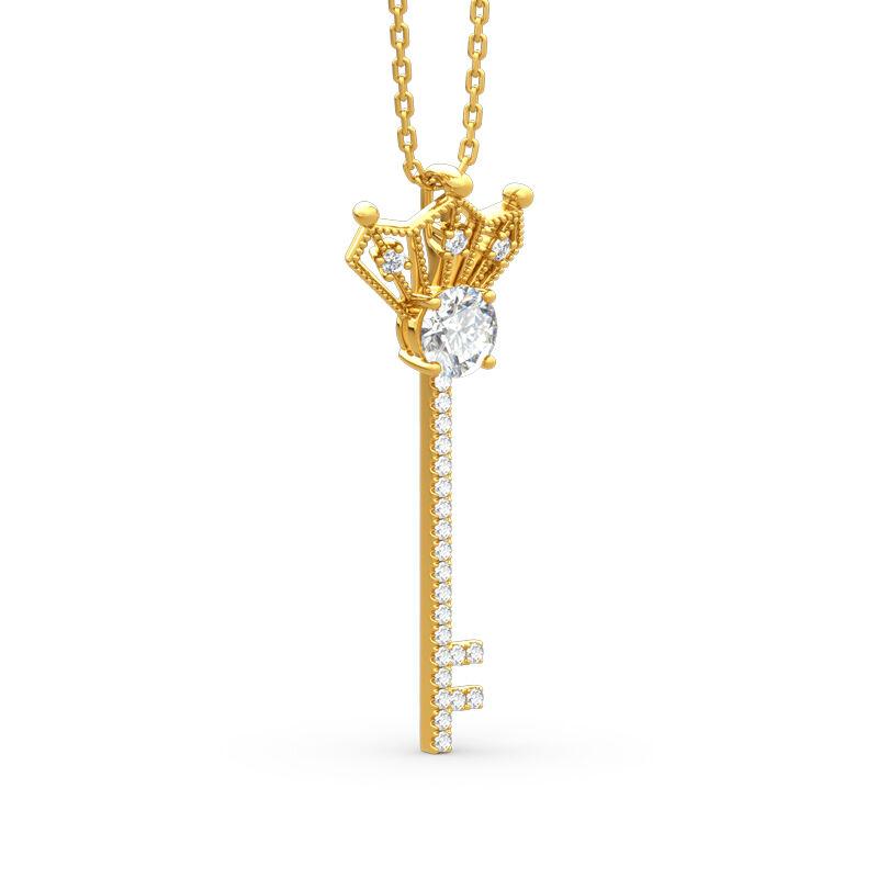 Jeulia Halskette mit Krone und Schlüssel aus Sterling Silber