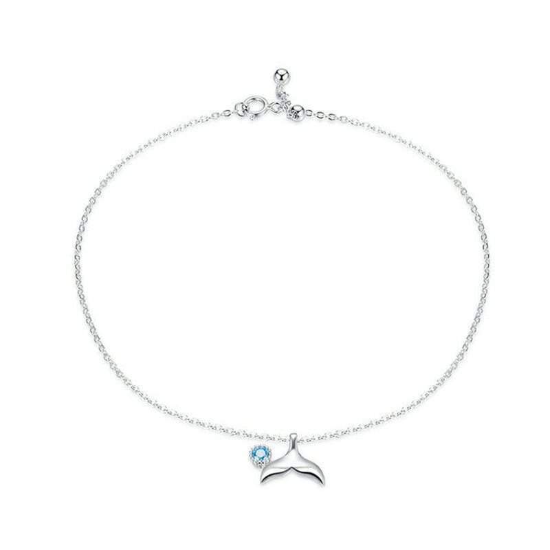 Jeulia Simple Mermaid Tail Sterling Silver Anklet