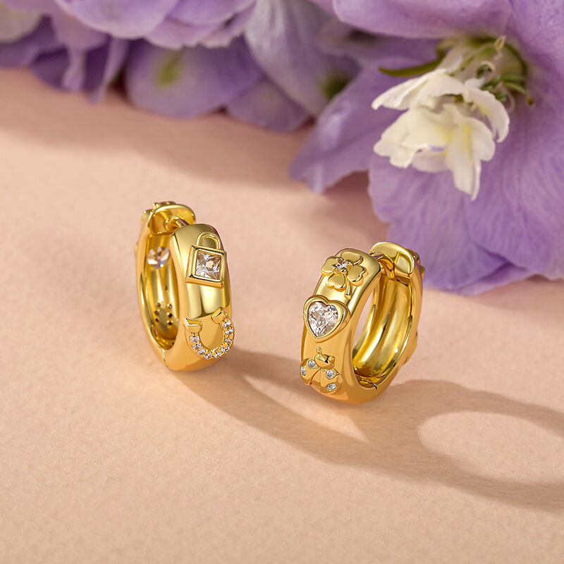 Jeulia Glück und Liebe Creolen Sterling Silber