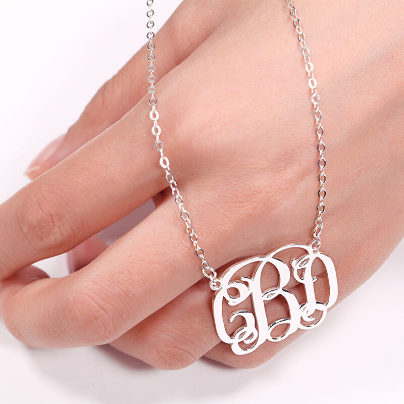 Jeulia Classic Sterling Silver Monogram Necklace