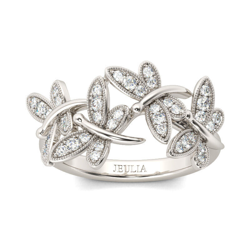 Jeulia Dragonfly Sterling Silver Band
