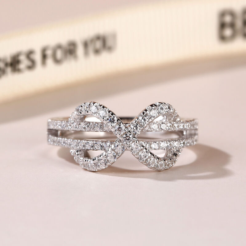 Jeulia Twist Infinity Shape Sterling Silver Promise Ring