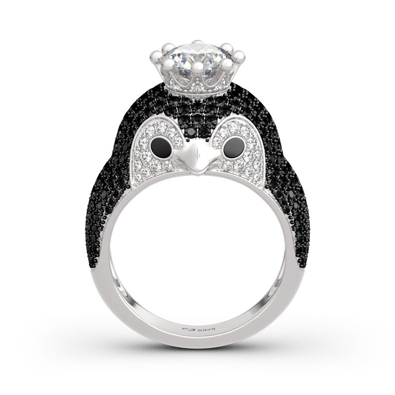 Jeulia "Be Your King" Penguin Sterling Silver Ring