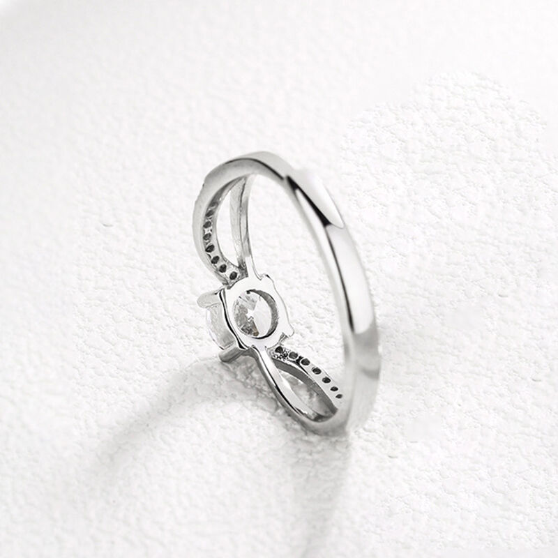 Jeulia "Infinity Love" Round Cut Sterling Silver Adjustable Engagement Ring