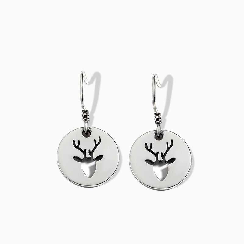 Jeulia "Forest Deer" Sterling Silver Drop Earrings