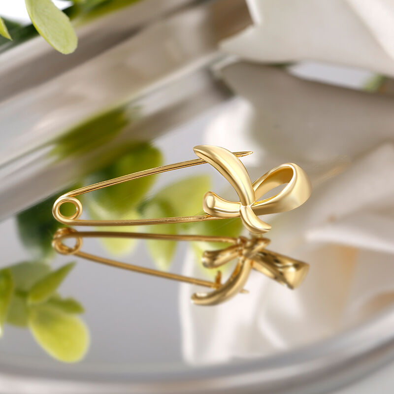 Jeulia Simple Bow-knot Design Sterling Silver Brooch
