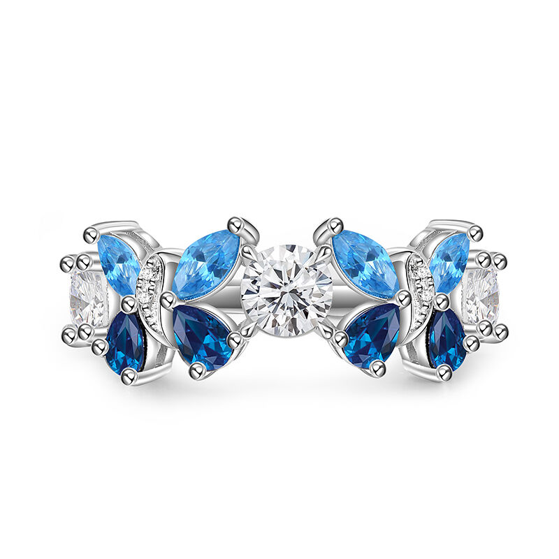 Jeulia "Stilly Beauty" Blue Butterfly Ring Sterling Silver