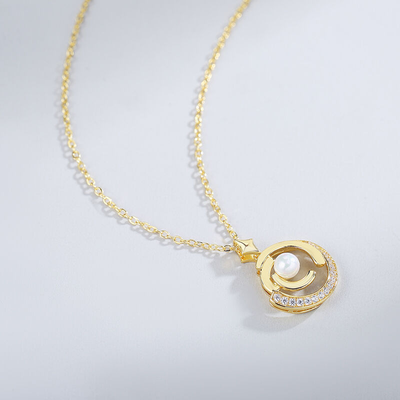Jeulia "Freedom" Pearl Sterling Silver Necklace