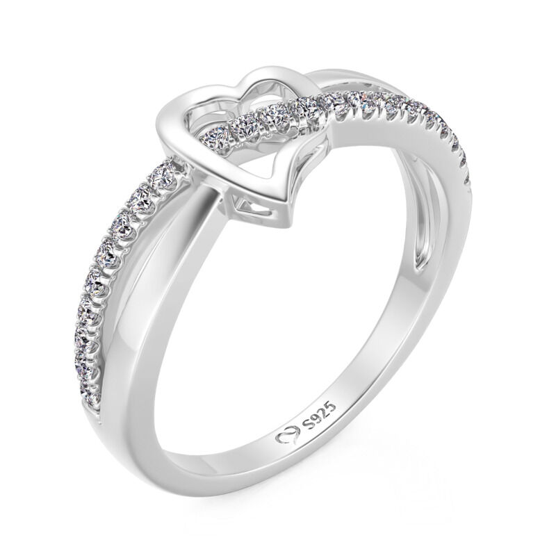 Jeulia Bague Cœur Croisée pour Femmes en Argent Sterling