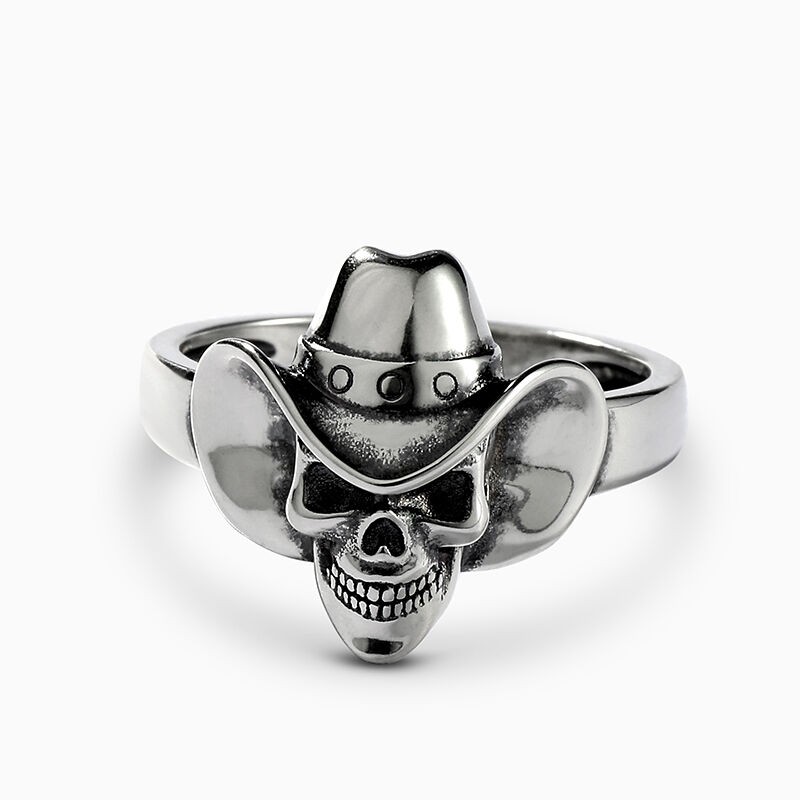Jeulia "Cowboy" Skull Sterling Silver Ring