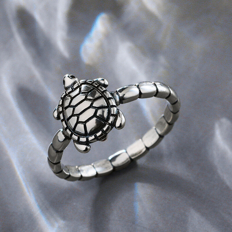 Jeulia "Whimsical Turtle" Sterling Silver Ring
