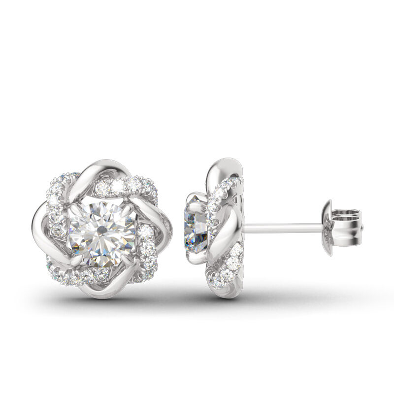 Jeulia Knot of Love Sterling Silver Stud Earrings