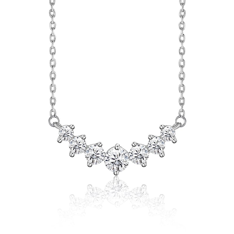 Jeulia Seven Stars Smile Necklace Sterling Silver