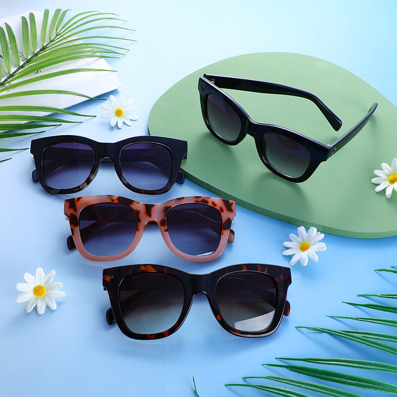 Jeulia "Free Style" Quadratische Sonnenbrille in Schildpatt/Braun mit Farbverlauf Unisex