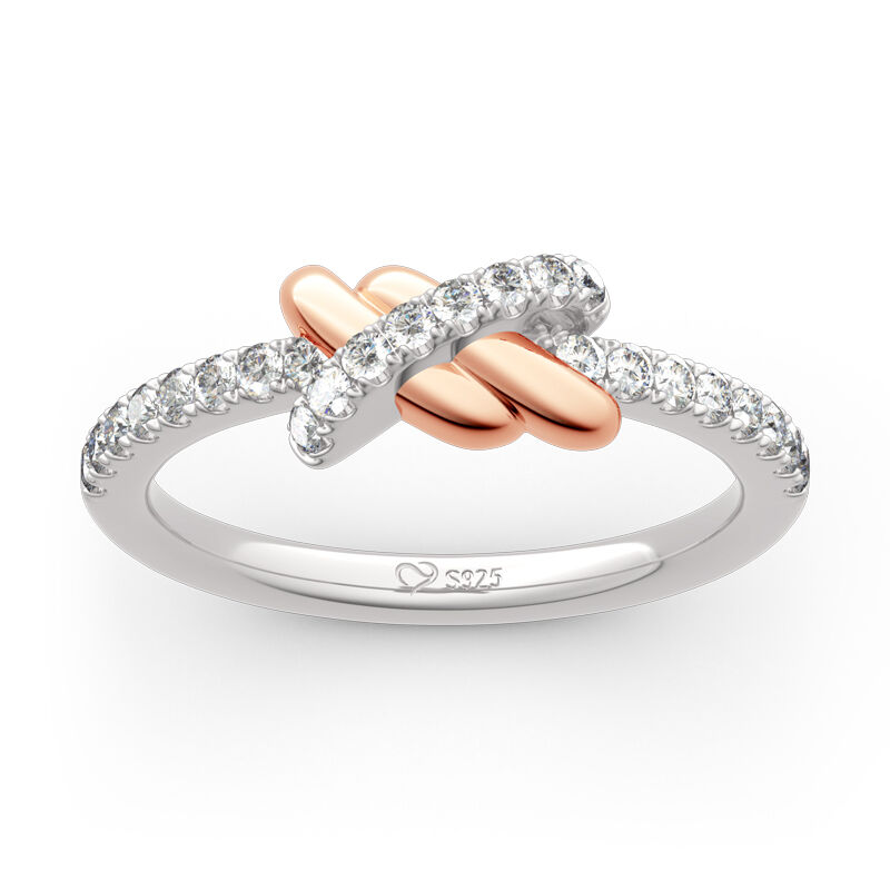 Jeulia "Love Knot" ring i två toner i sterling silver