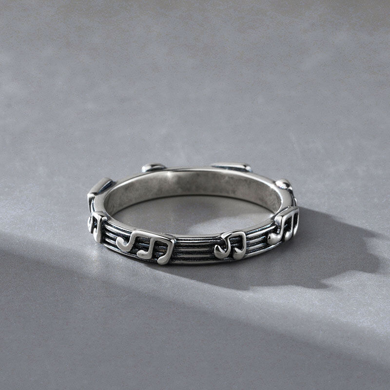 Jeulia Eternity Bague "Music Notes" Sterling Silver