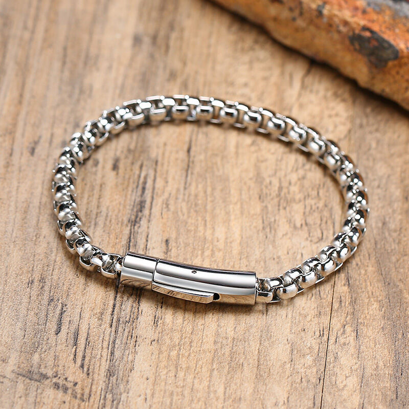 Jeulia Pearl Chain Stainless Steel Men's Bracelet