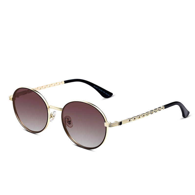 Jeulia "Infinity" Round Brown Gradient Polarized Unisex Sunglasses