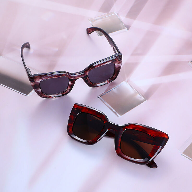 Jeulia "Retro Chaser" rektangulära bruna solglasögon för unisexpersoner