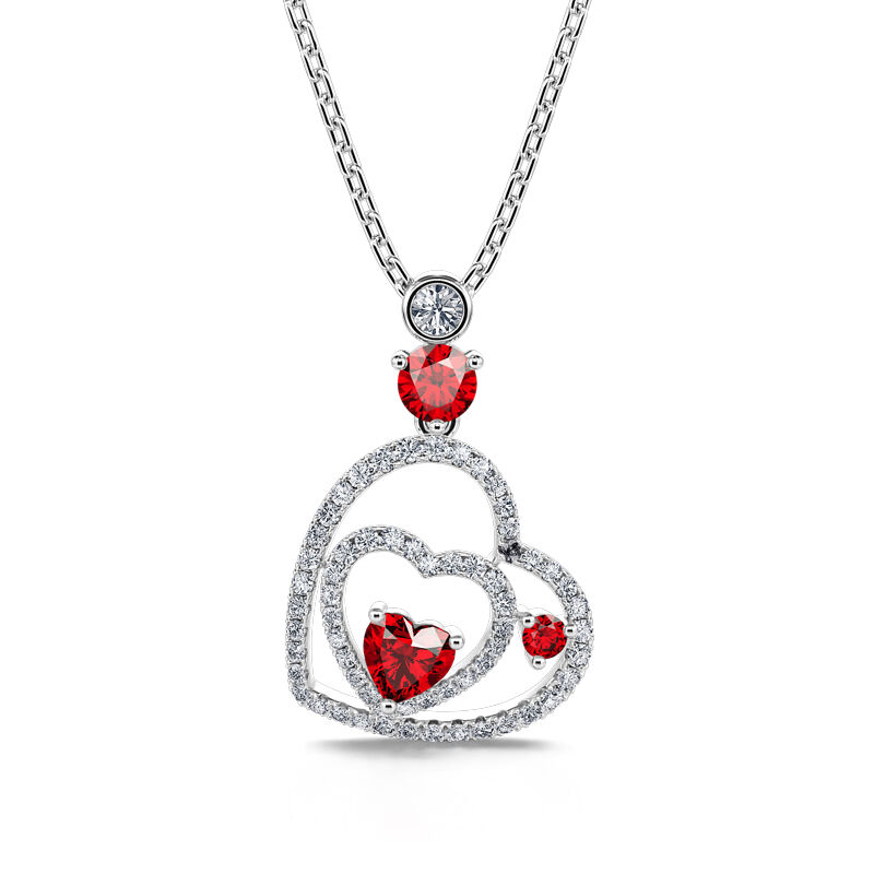Jeulia "I Carry Your Heart" Double Heart Sterling Silver Jewelry Set