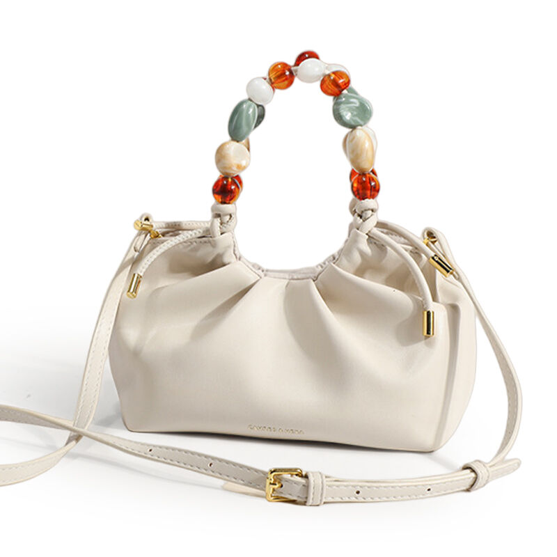 Jeulia Beaded-Handle Handbag Mini Cloud Bag Crossbody Bag