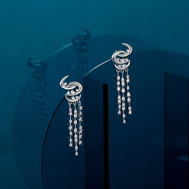 Jeulia Swirling Waterfall Chandelier Earrings
