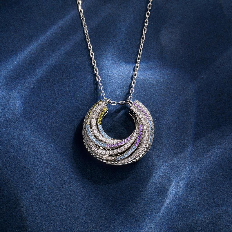 Jeulia Celestial Spiral Pendant Necklace