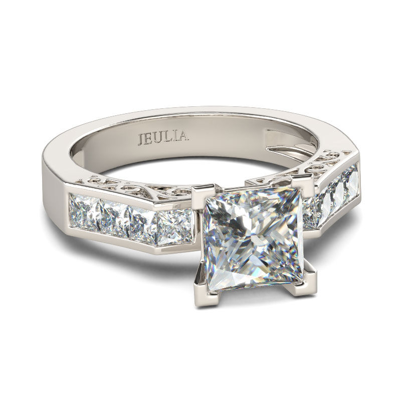 Jeulia Princess Cut Sterling Silver Ring
