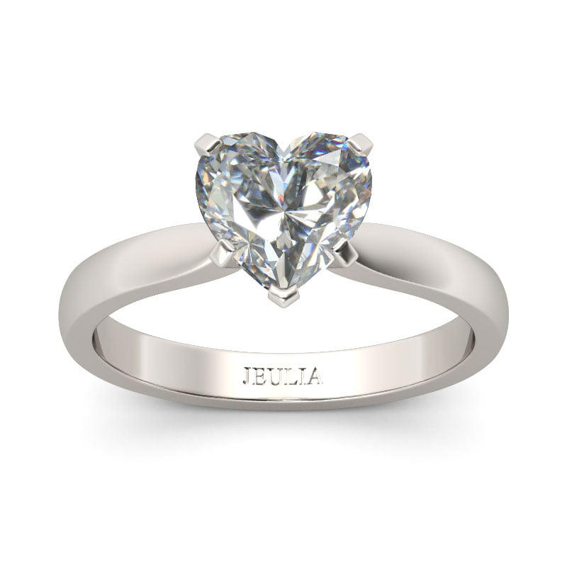 Jeulia Solitaire Heart Cut Sterling Silver Promise Ring