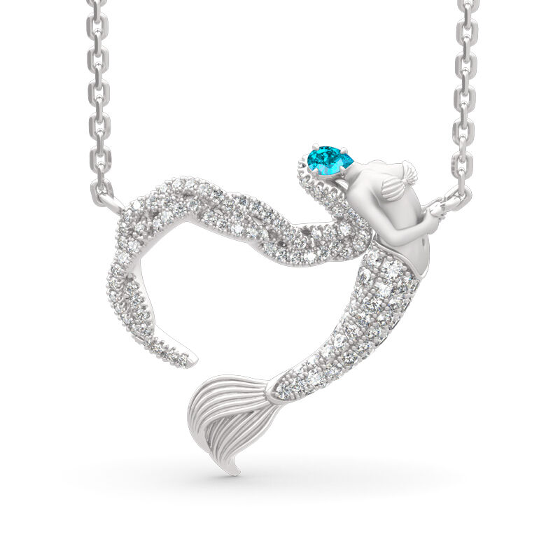 Jeulia "Licht des Ozeans" Sterling Silber Meerjungfrau Halskette