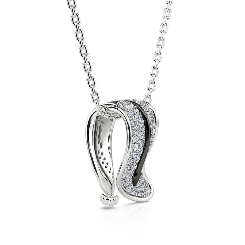 Jeulia "Persistence of Memory" Inspired Timepiece Sterling Silver Necklace