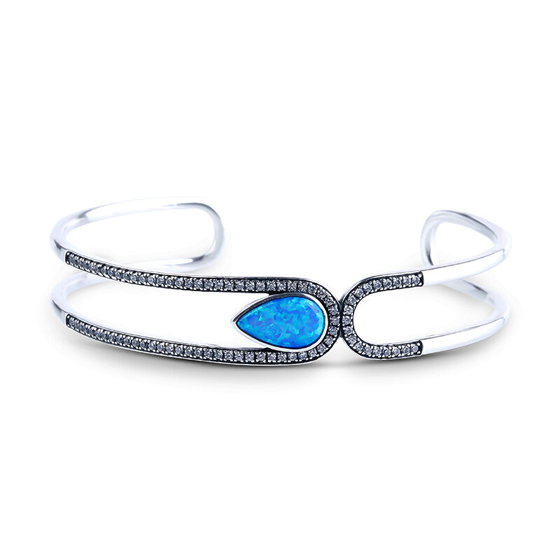 Jeulia Water-Drop Opal Cuff Bracelet