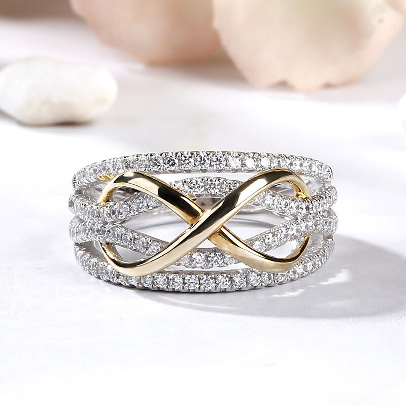 Jeulia "Infinity Love" smyckeset i två toner i sterling silver