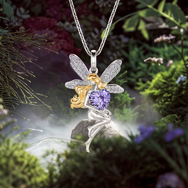 Jeulia Midsummer Night Mode Fairy Hjärta Tvåfärgat Halsband i Sterling Silver