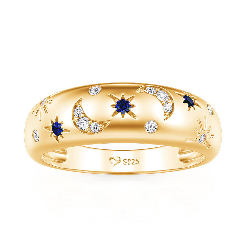 Jeulia Esenciales del Día Anillo Domo Sol Luna y Estrellas para Mujer