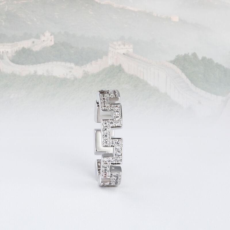 Jeulia The Great Wall Design Sterling Silver Band