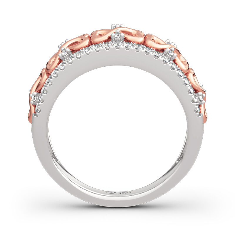 Jeulia "Eternity Love" Zweifarbig Infinity Sterling Silber Damen Memoire Ring