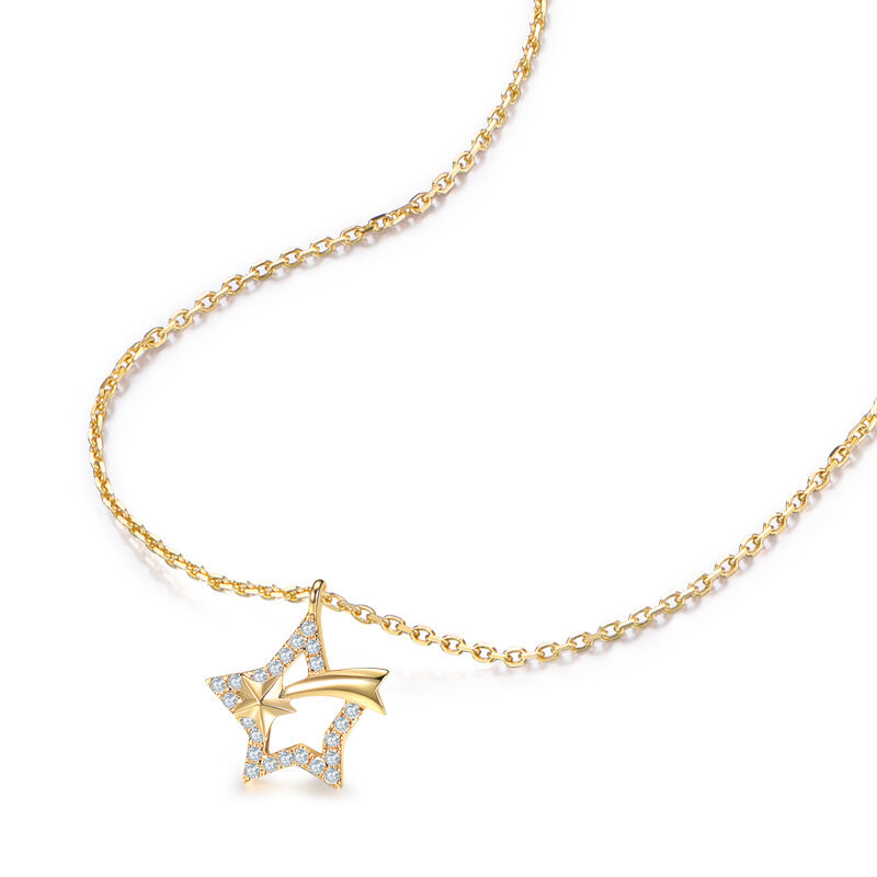 Jeulia "Make a Wish" Shooting Star Sterling Silver Necklace