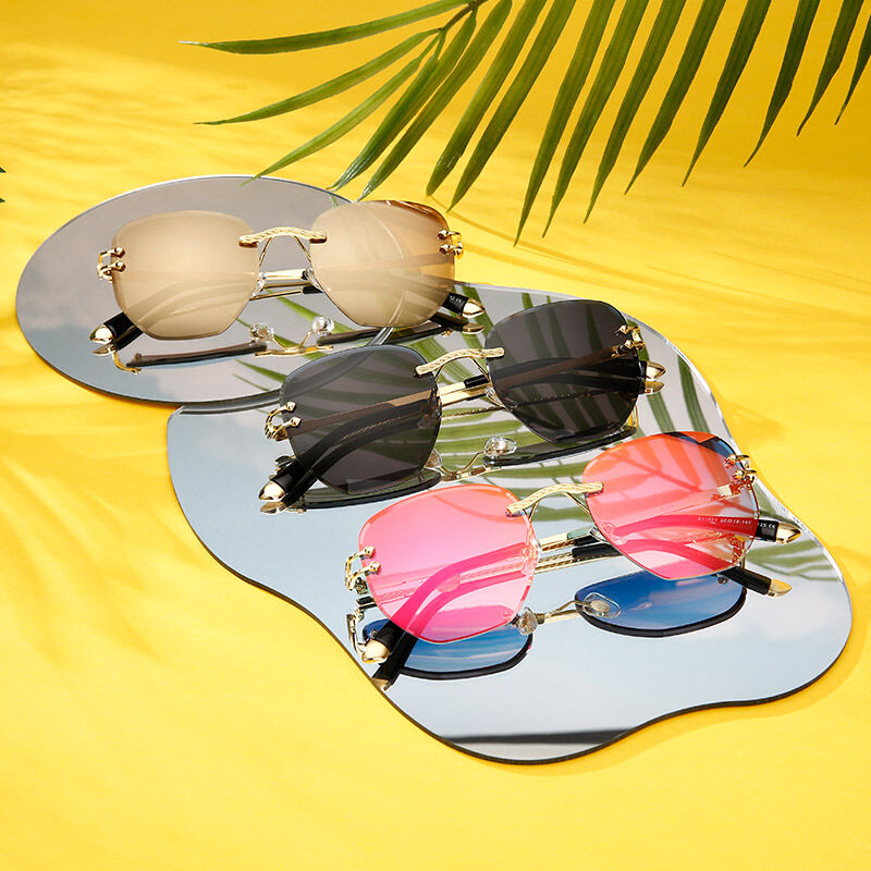 Jeulia "Make A Splash" Geometryczne Okulary Przeciwsłoneczne z Brązowymi Lustrzanymi Obwódkami dla Kobiet