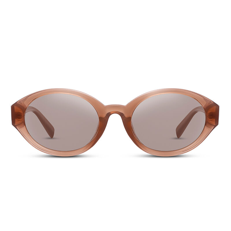 Jeulia Gafas de sol ovaladas polarizadas de color marrón para mujer