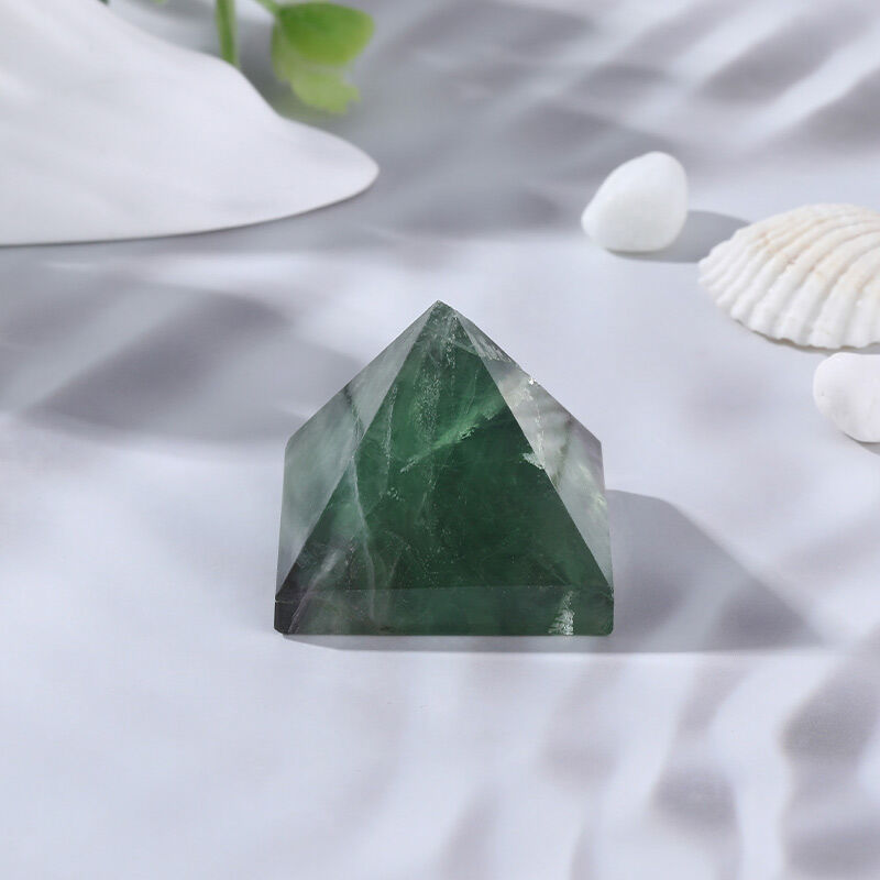 Jeulia "Focus & Memory" Natural Fluorite Pyramid Crystal Carving