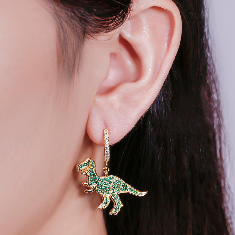 Jeulia Prehistoric Glamour Dinosaur Sterling Silver Earrings