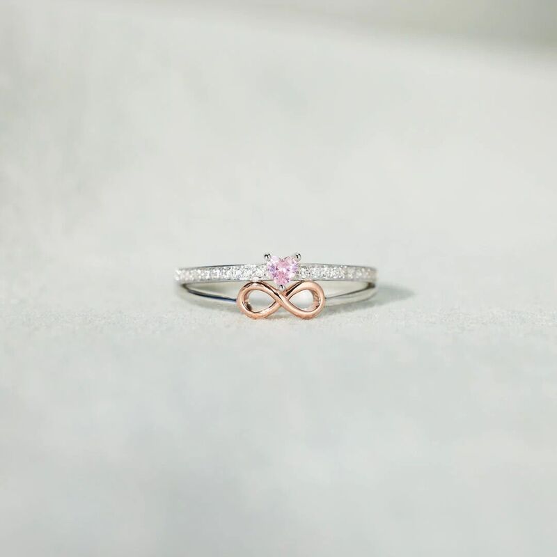 Jeulia Bague Cœur Amour Infini Deux Tons Argent Sterling