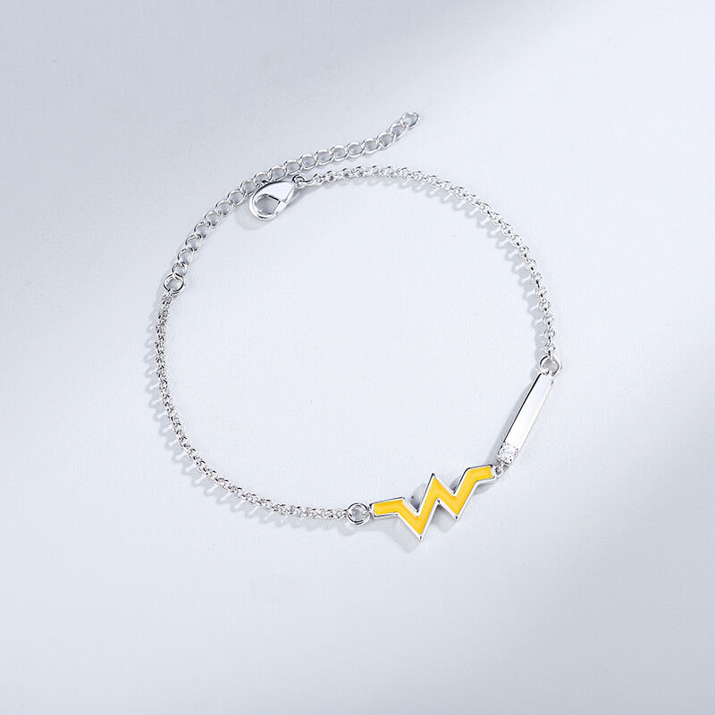Jeulia "Heartbeat" Sterling Silver Bracelet