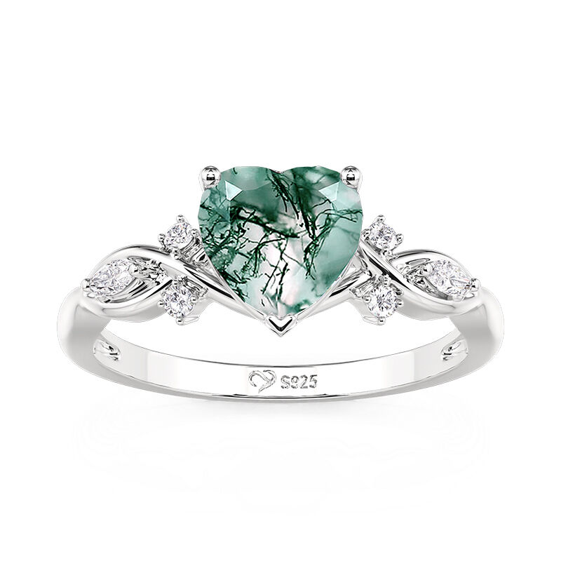 Jeulia Bague de Fiançailles Cœur Infini en Agate Mousse