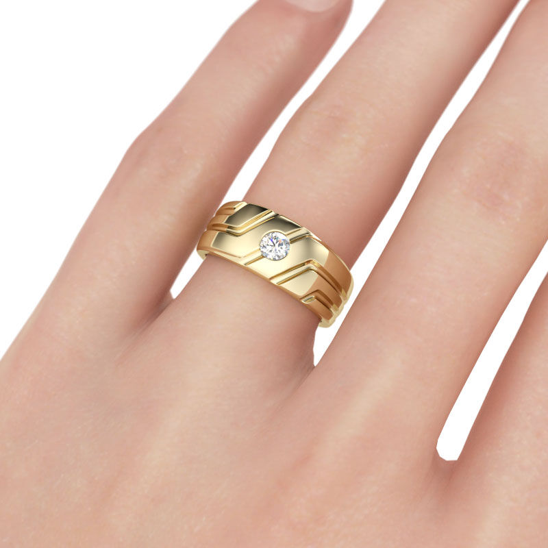 Jeulia Asymmetric Men's Ring