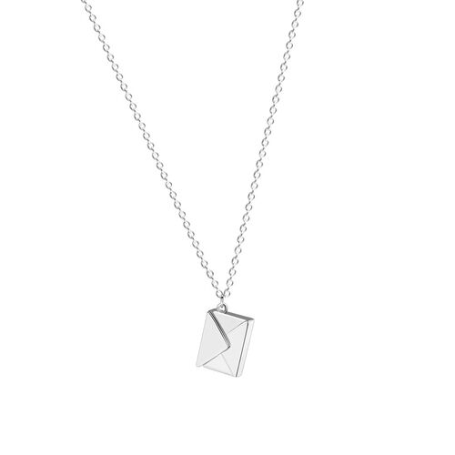 Jeulia "Love Confession" Mini Envelope Sterling Silver Necklace