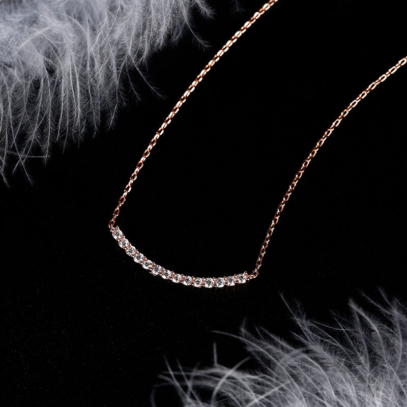 Jeulia Einfacher Stil Rundschliff Sterling Silber Halskette